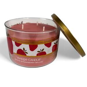 White Strawberry Bellini Yankee Candle 3 Wick Jar Candle 18 oz